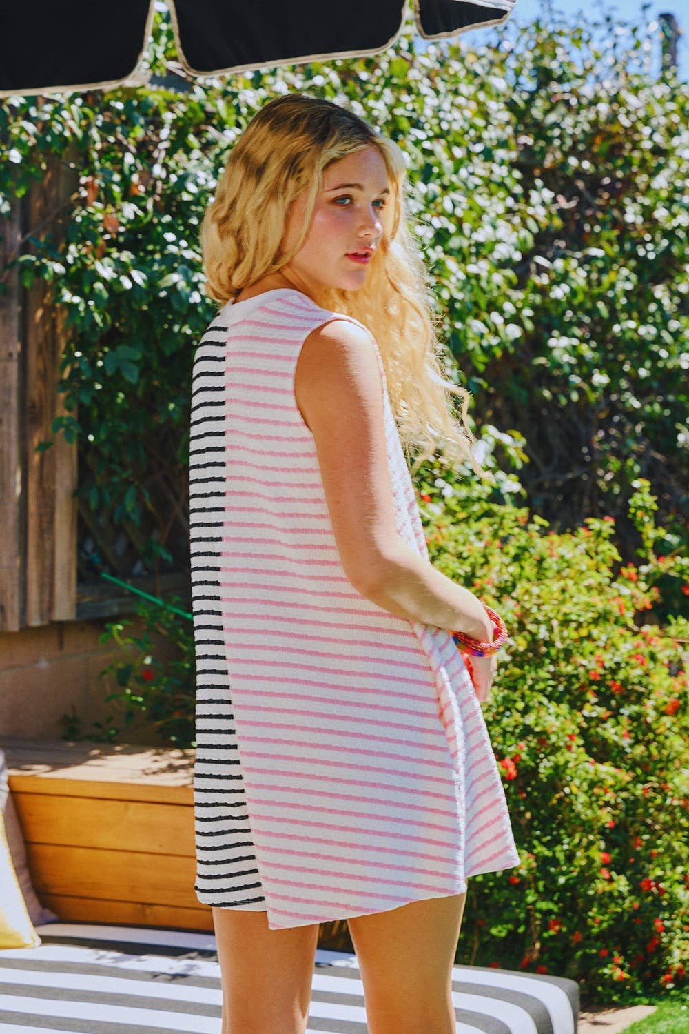 Pink and Black Romper