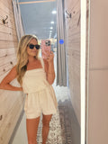 Lace Romper With Tie