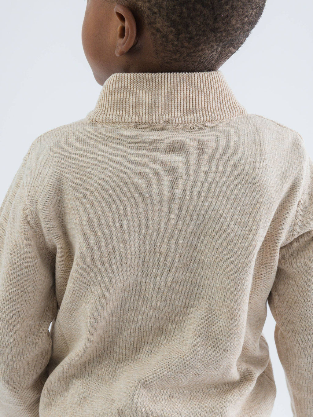 Boys Heather Oatmeal Quarter-Zip