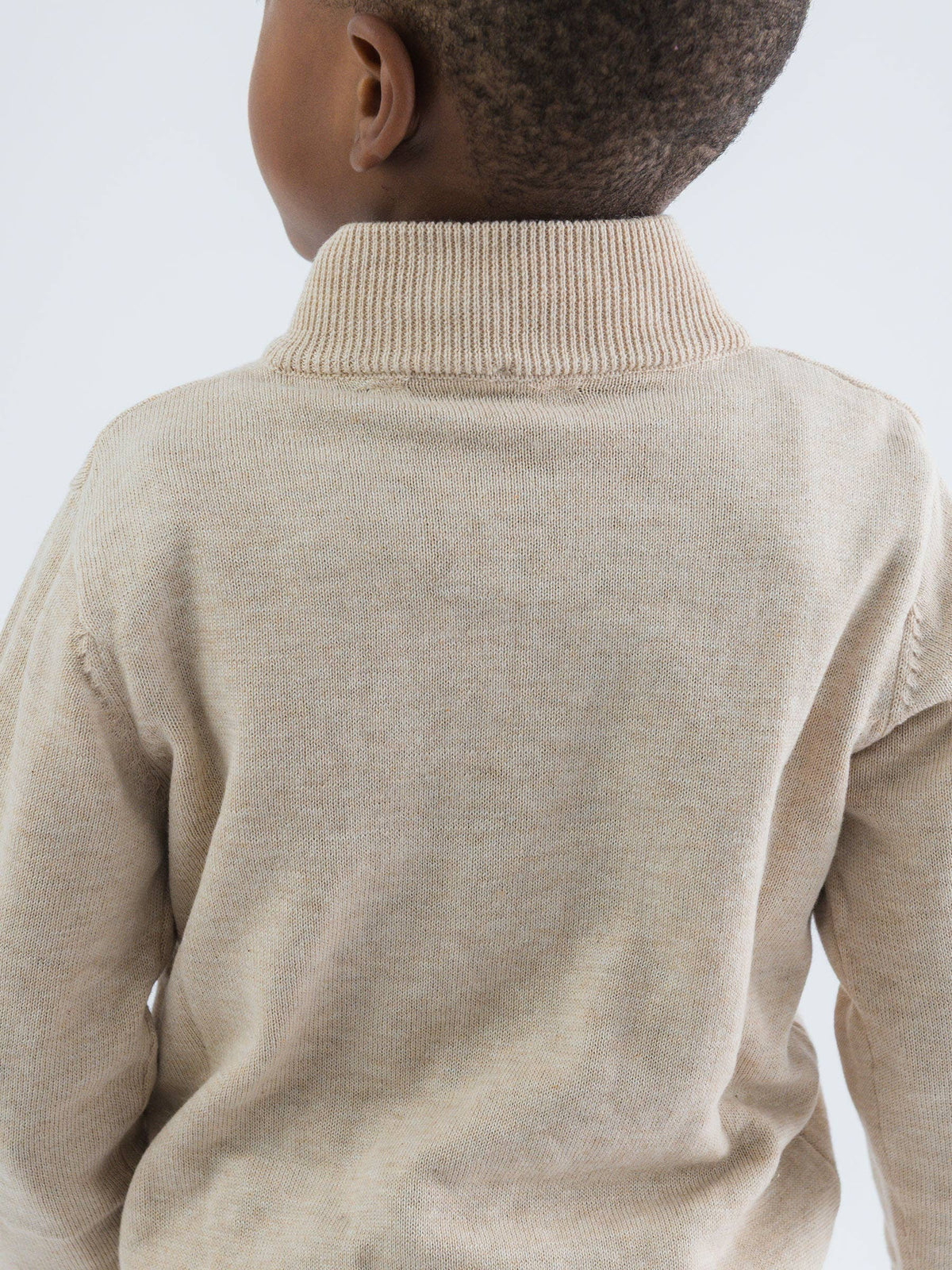 Boys Heather Oatmeal Quarter-Zip