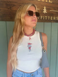 Bama Crimson Tide Mascot Flag Off White Micro Cropped Tank