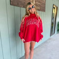 Bama Crimson Tide Polka Dot Puff Mock Neck Sweatshirt