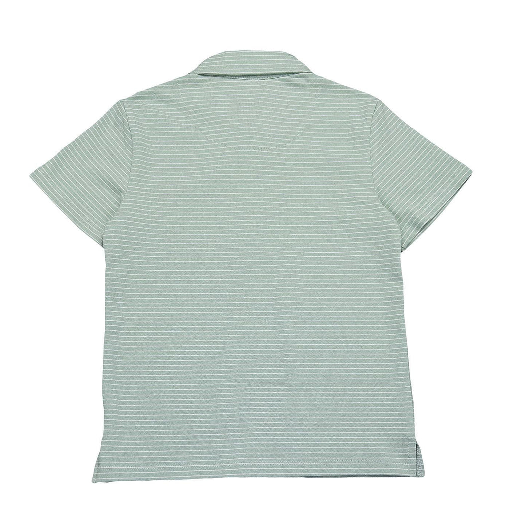 Saltwater Boy Green/white Stripe Polo