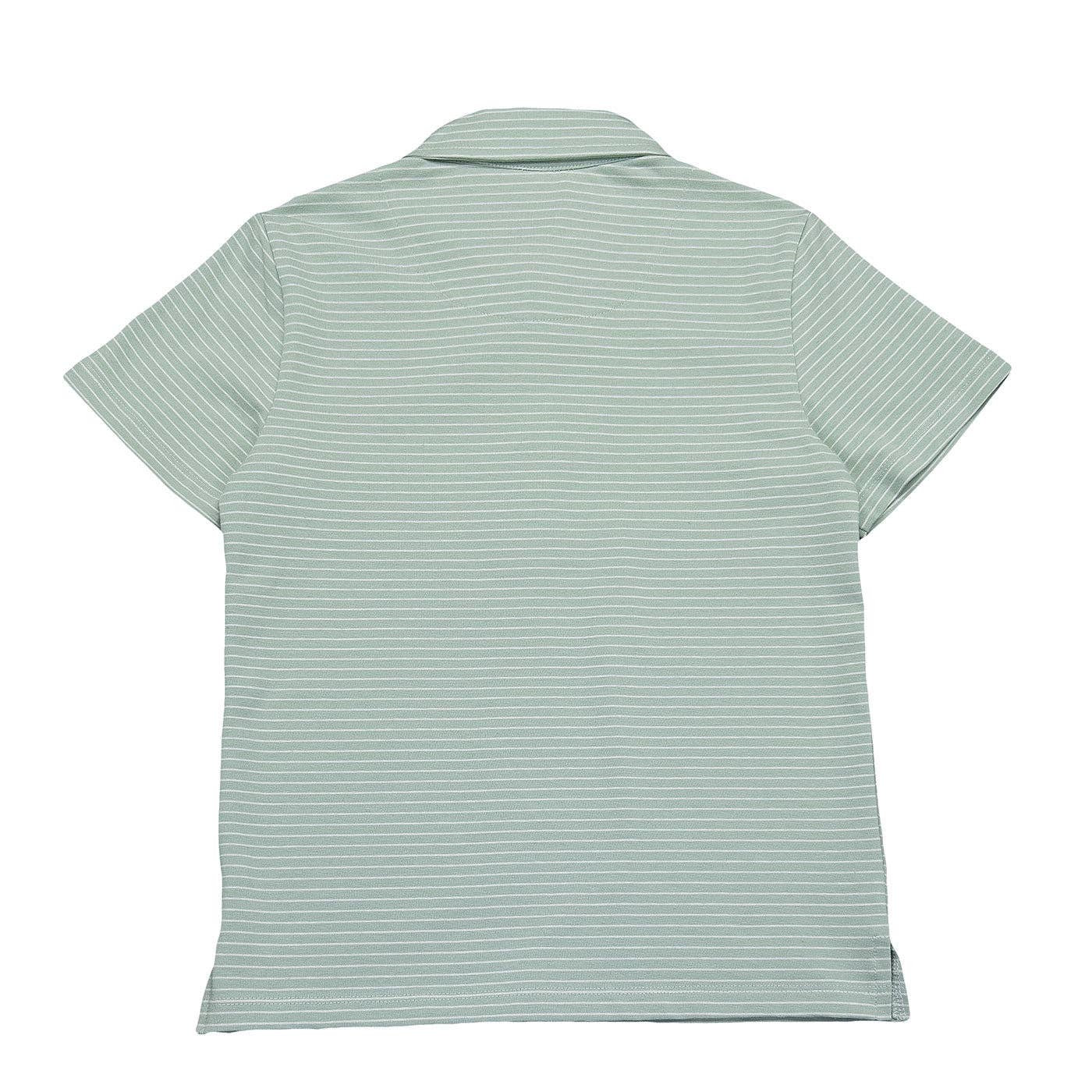 Saltwater Boy Green/white Stripe Polo