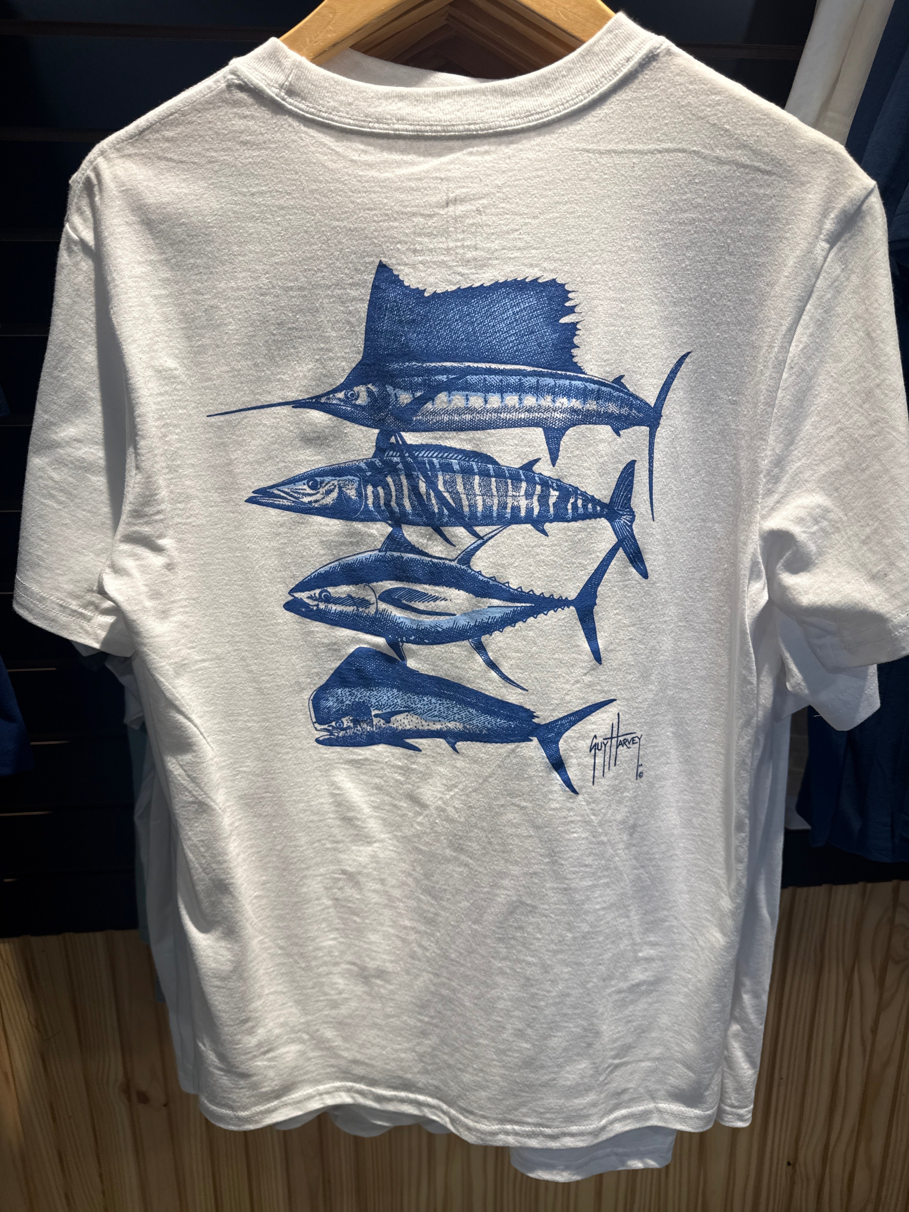 Guy Harvey blue white fish