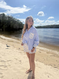 Floral Contrast Detail Button-Down and Shorts Set