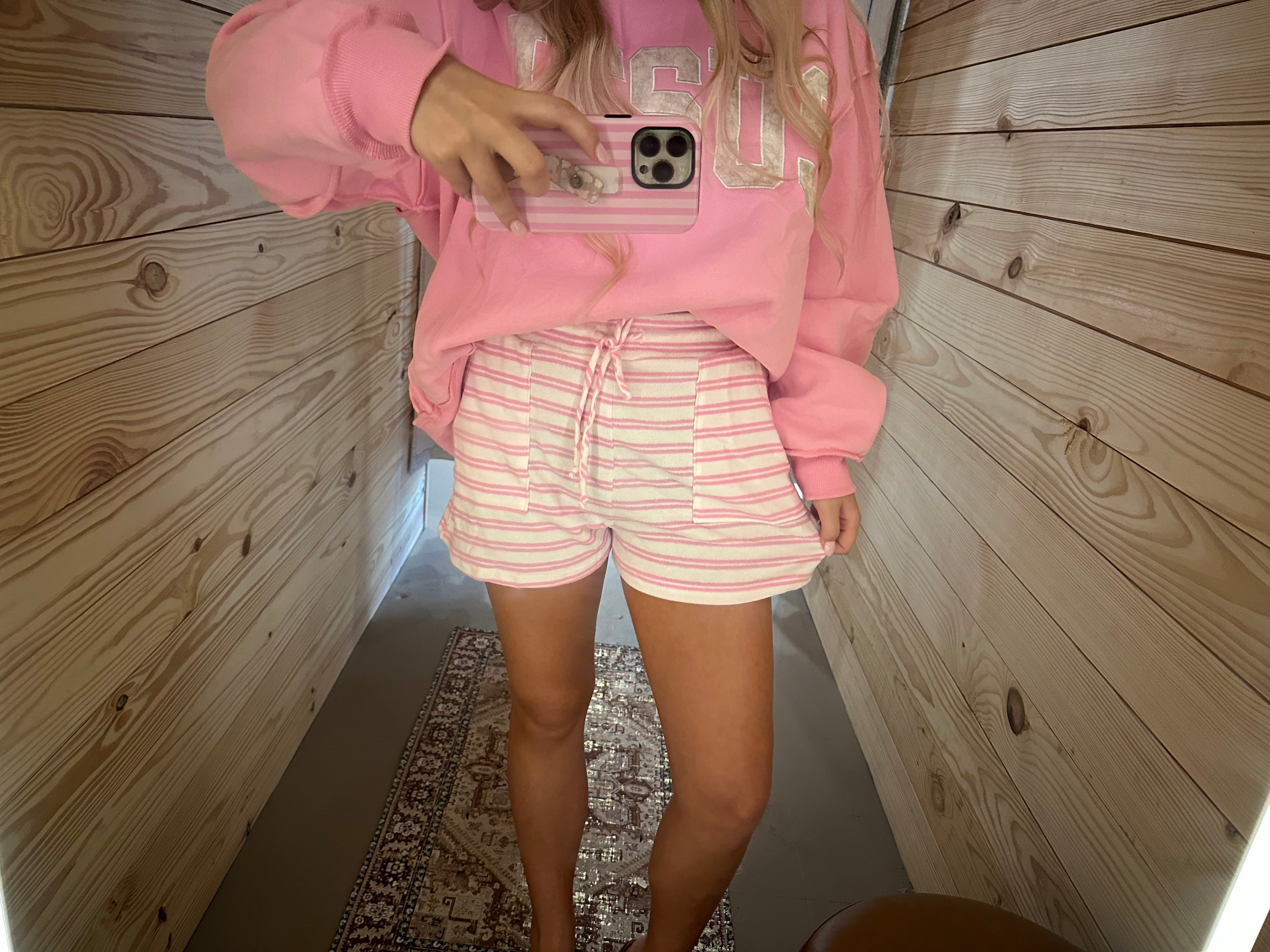 Pink Striped Shorts