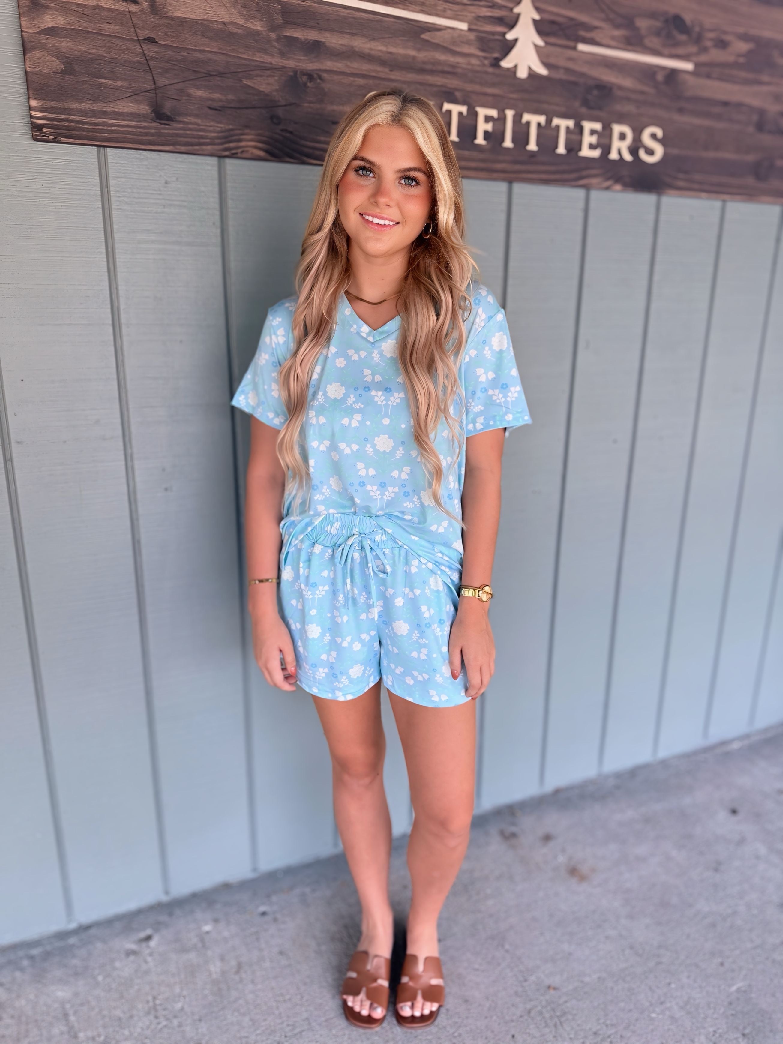 Spring Blue Pajama Set