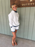 Polka Dot Navy & Gray Mockneck Set