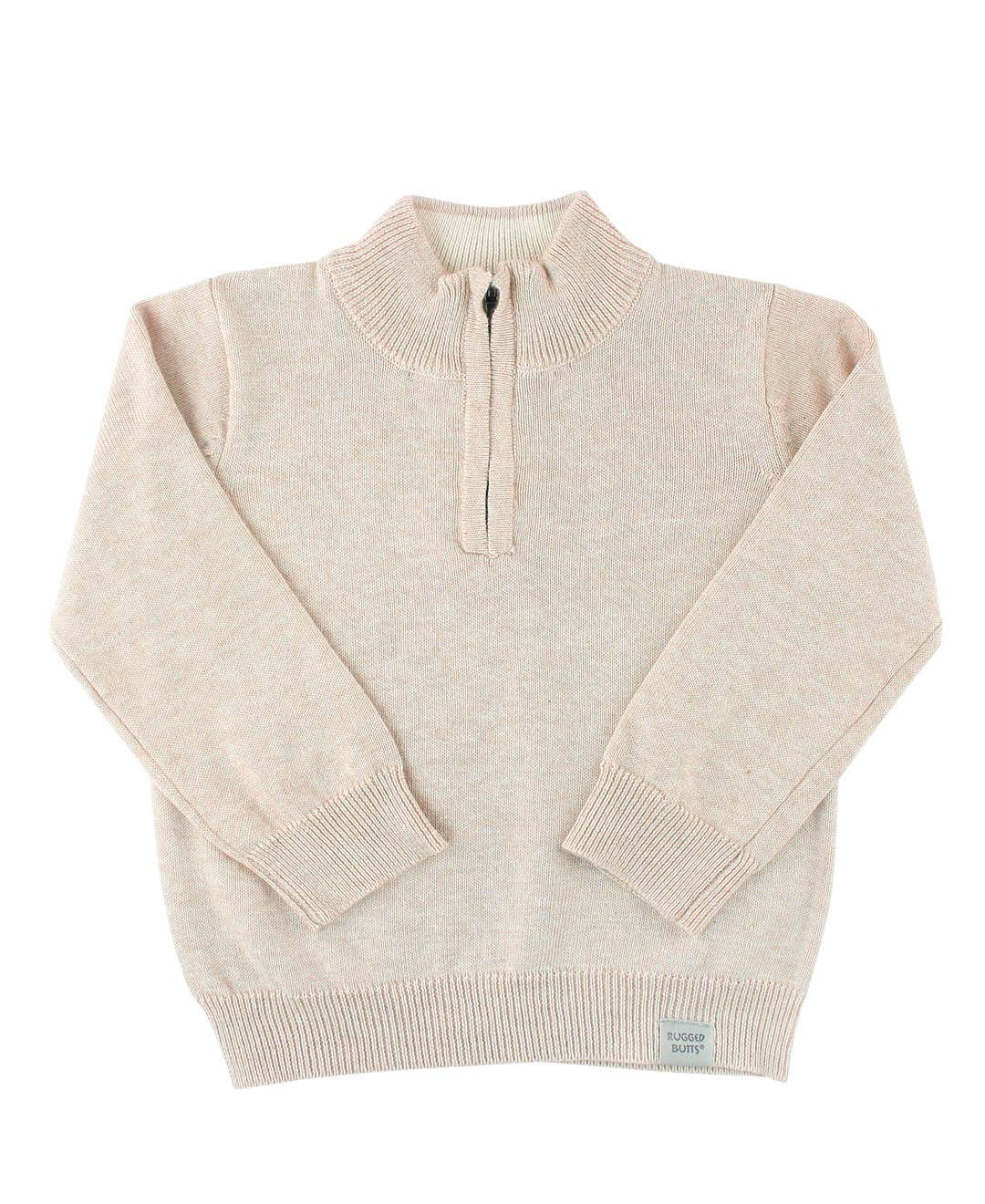 Boys Heather Oatmeal Quarter-Zip