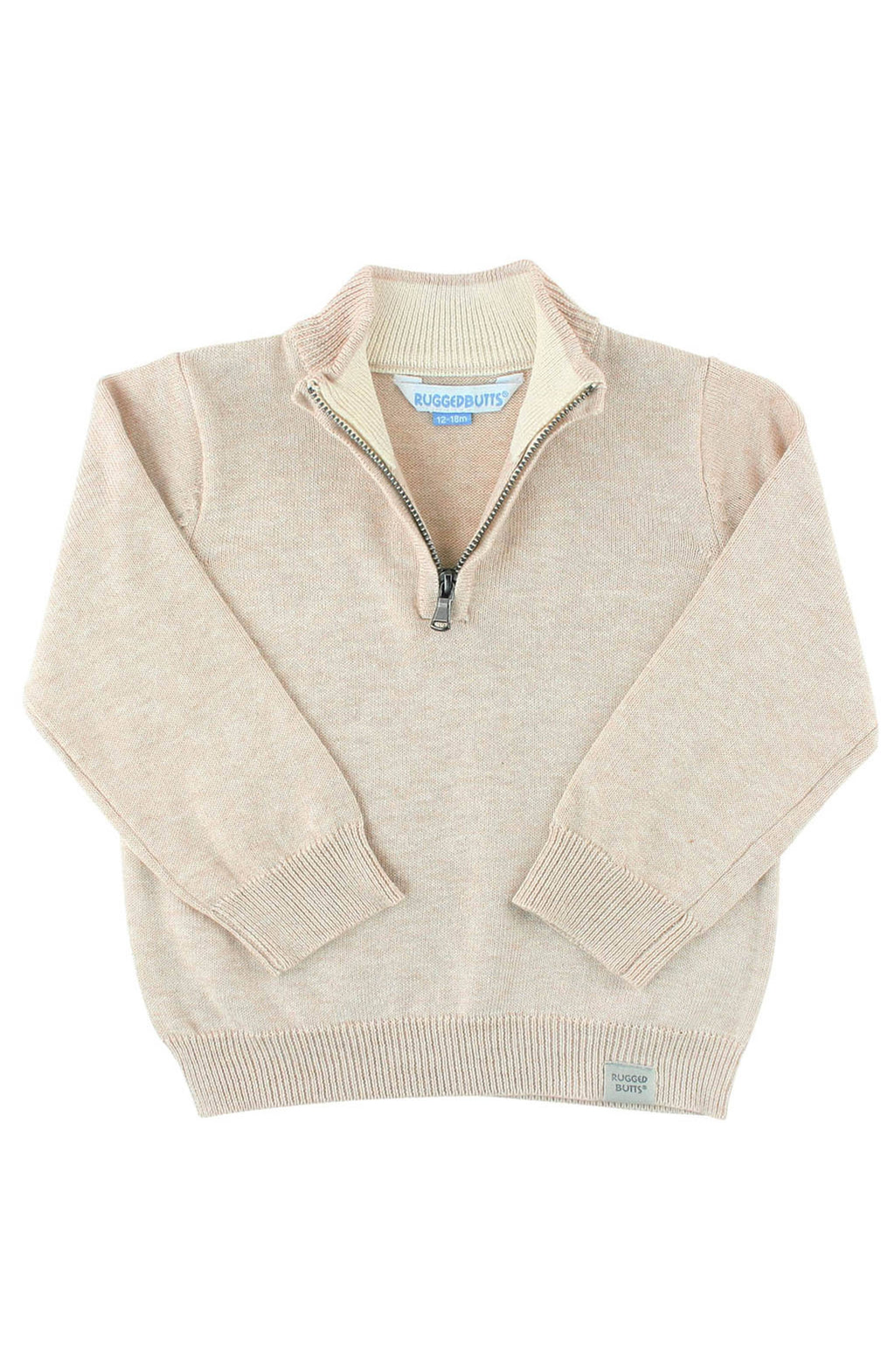 Boys Heather Oatmeal Quarter-Zip