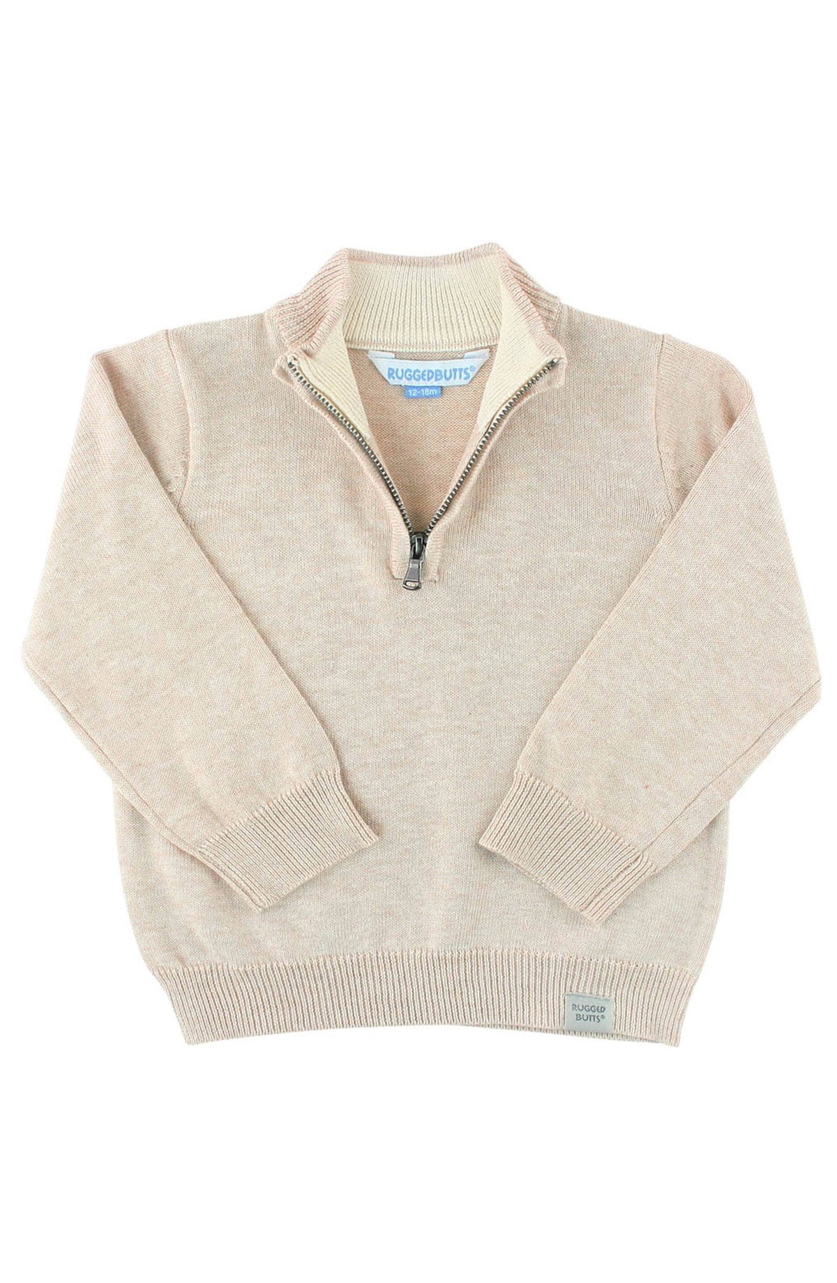 Boys Heather Oatmeal Quarter-Zip